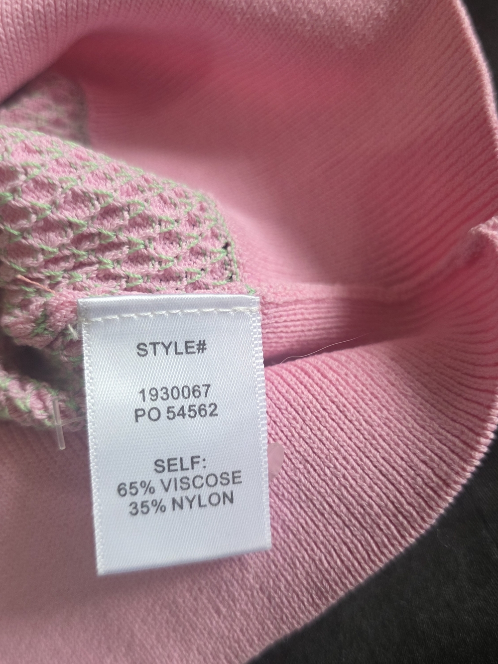 Anthropologie Current Air Light Pink Green Stretch Knit Polo Preppy Top - Picture 6 of 7